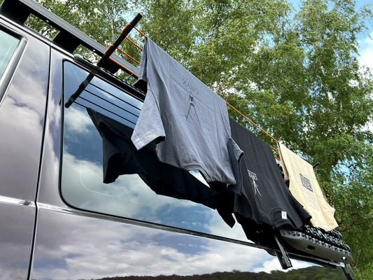 Wäscheleine für Airlineschiene oder Thule C-Schiene inkl Fittinge