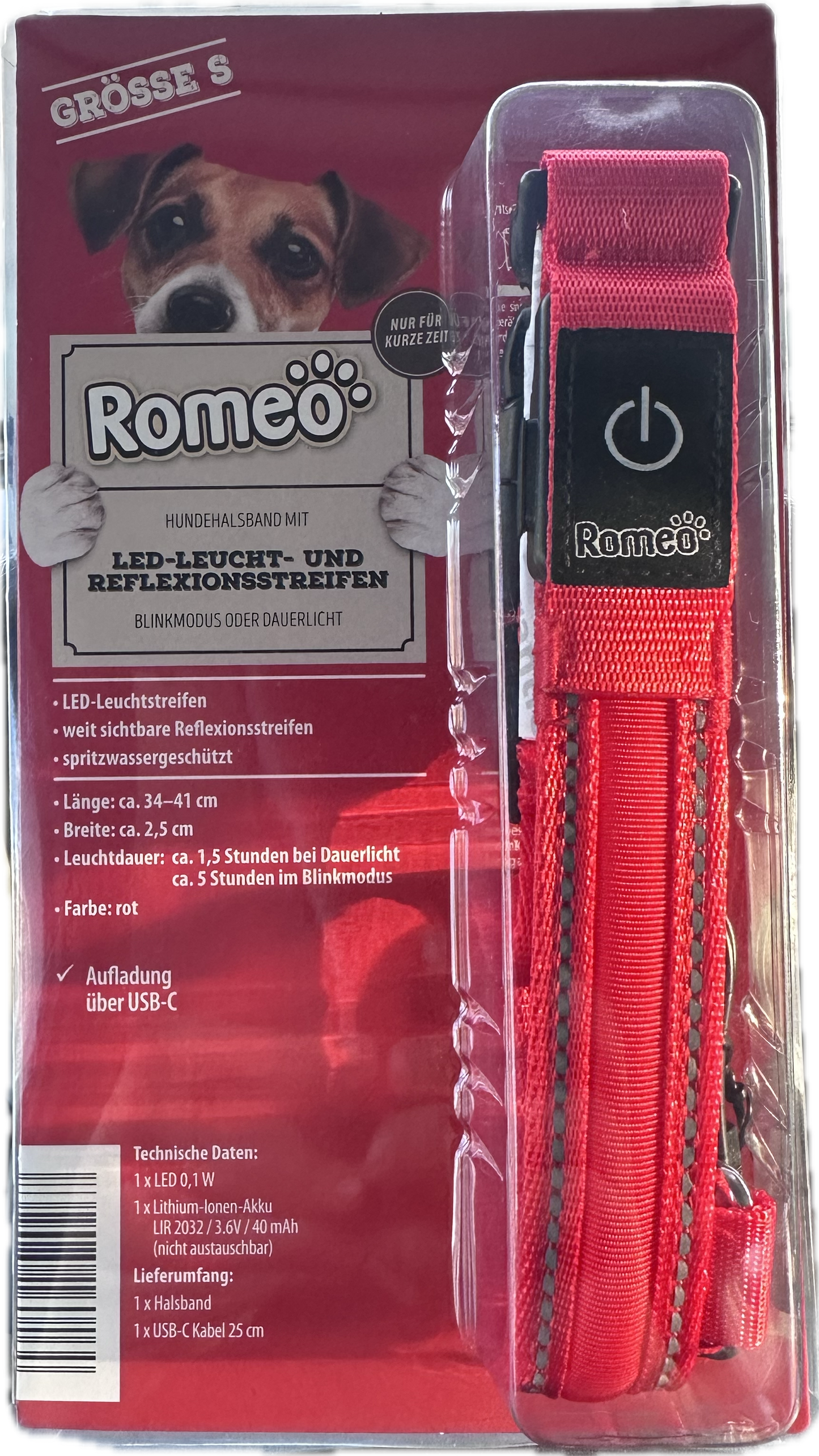 Leuchthalsband "Romeo" LED & Reflexion