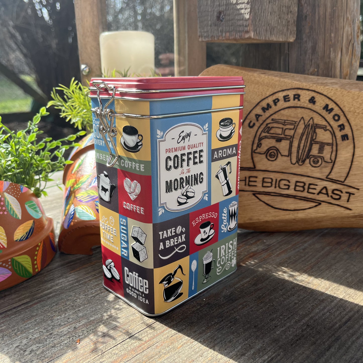 Kaffeedose - Vintage (Blech mit Prägung)