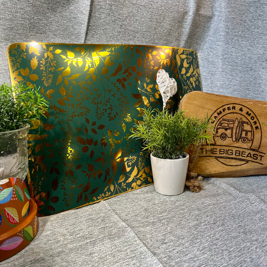 Tischset „Blätter grün/gold“