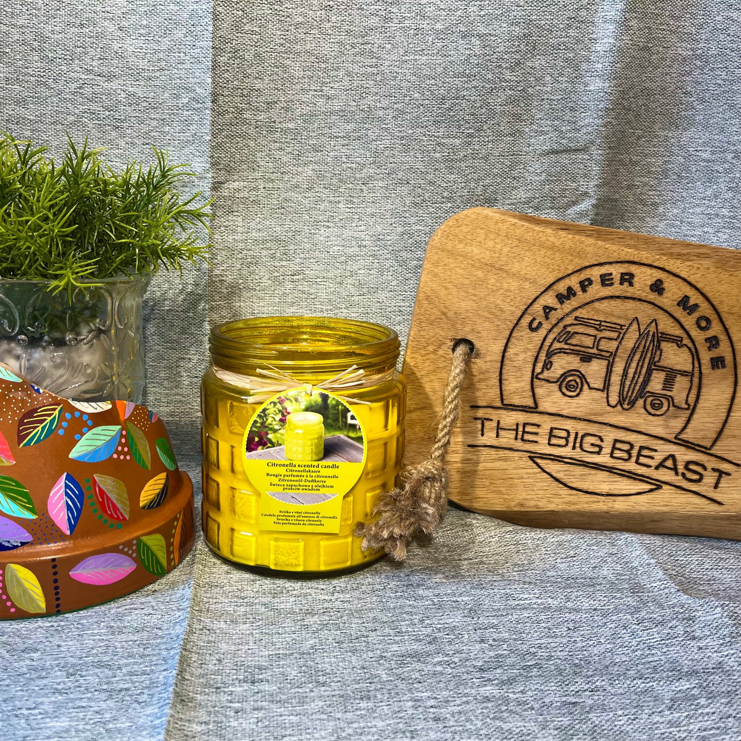 Citronella-Kerze im Glas