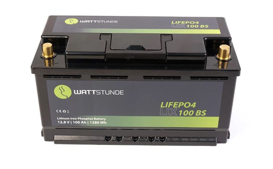 WATTSTUNDE® Lithium 12V 100Ah LiFePO4 Batterie LIX12-100D-BS