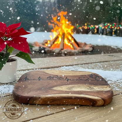 Teakholz-Brett personalisiert, Handarbeit