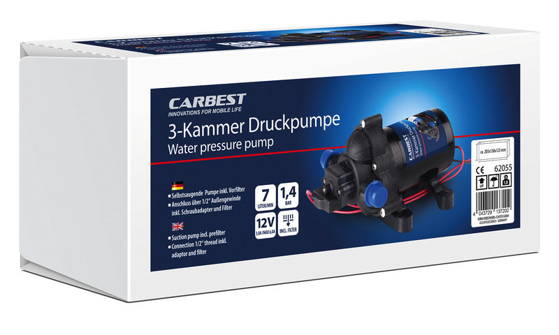Carbest 3-Kammer-Druckwasserpumpe - 7 l/min 1,4bar