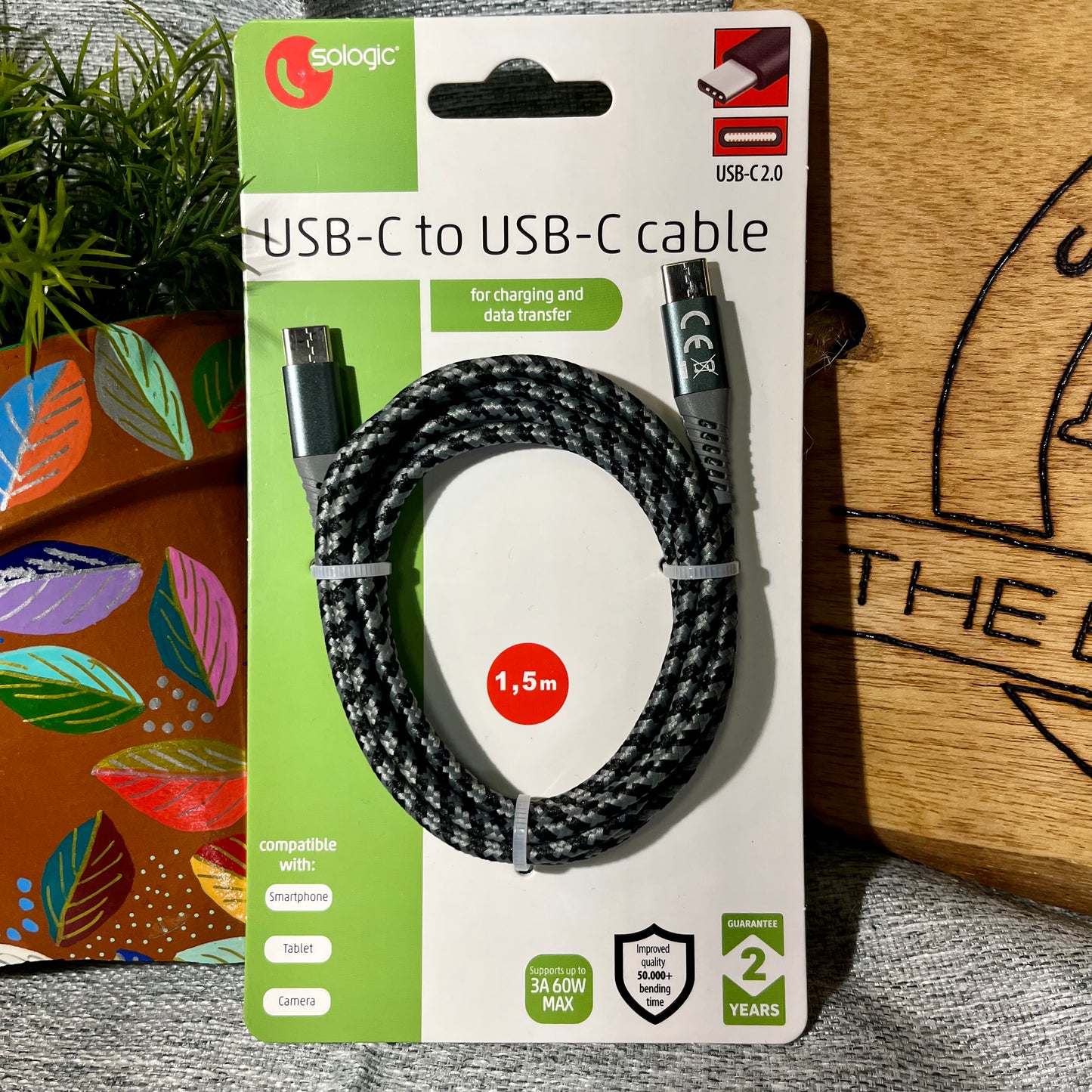 USB-C to USB-C cable, 1,5m
